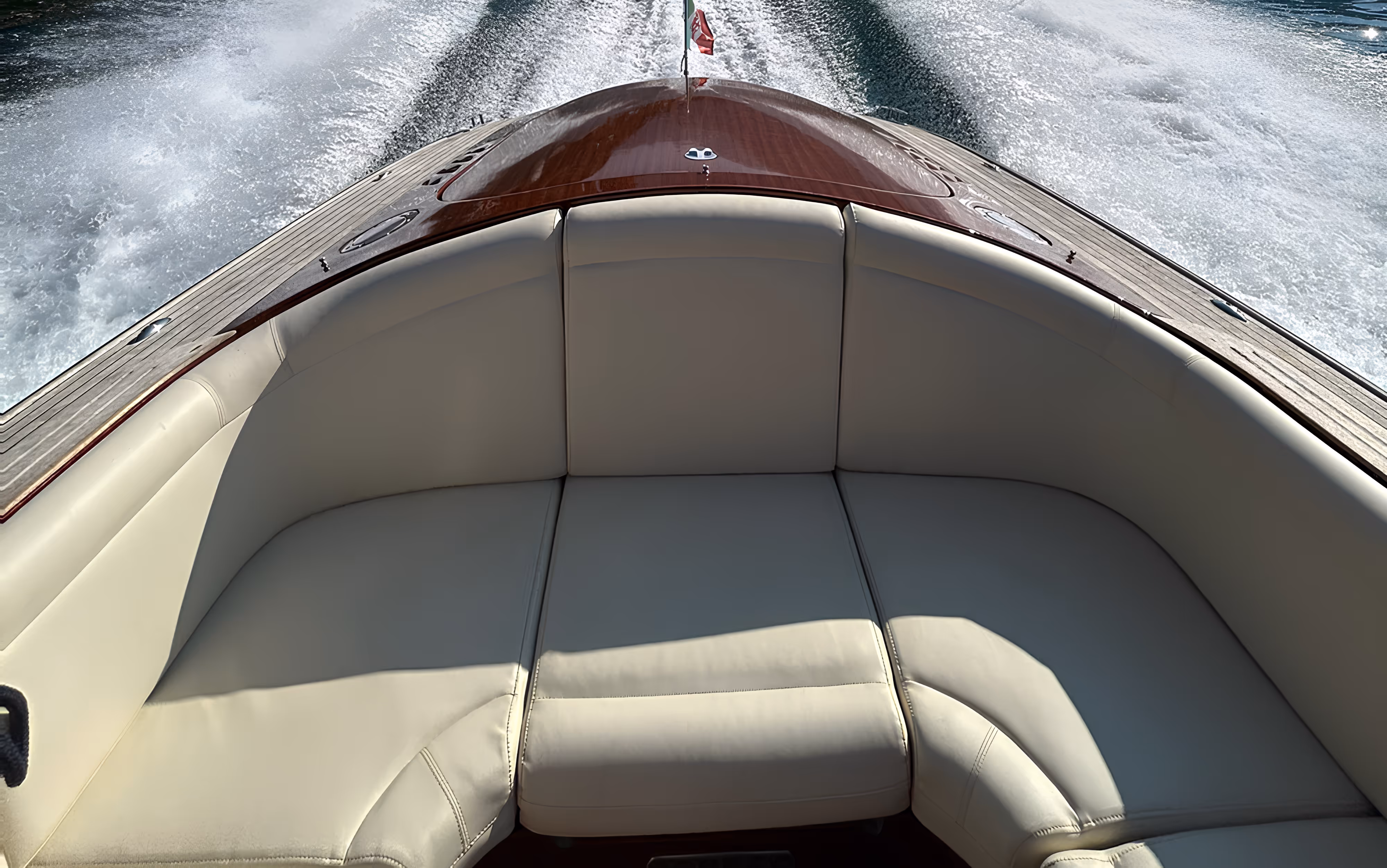 Private and sharing boat tours on lake Como, Italy. Modern style mass boat