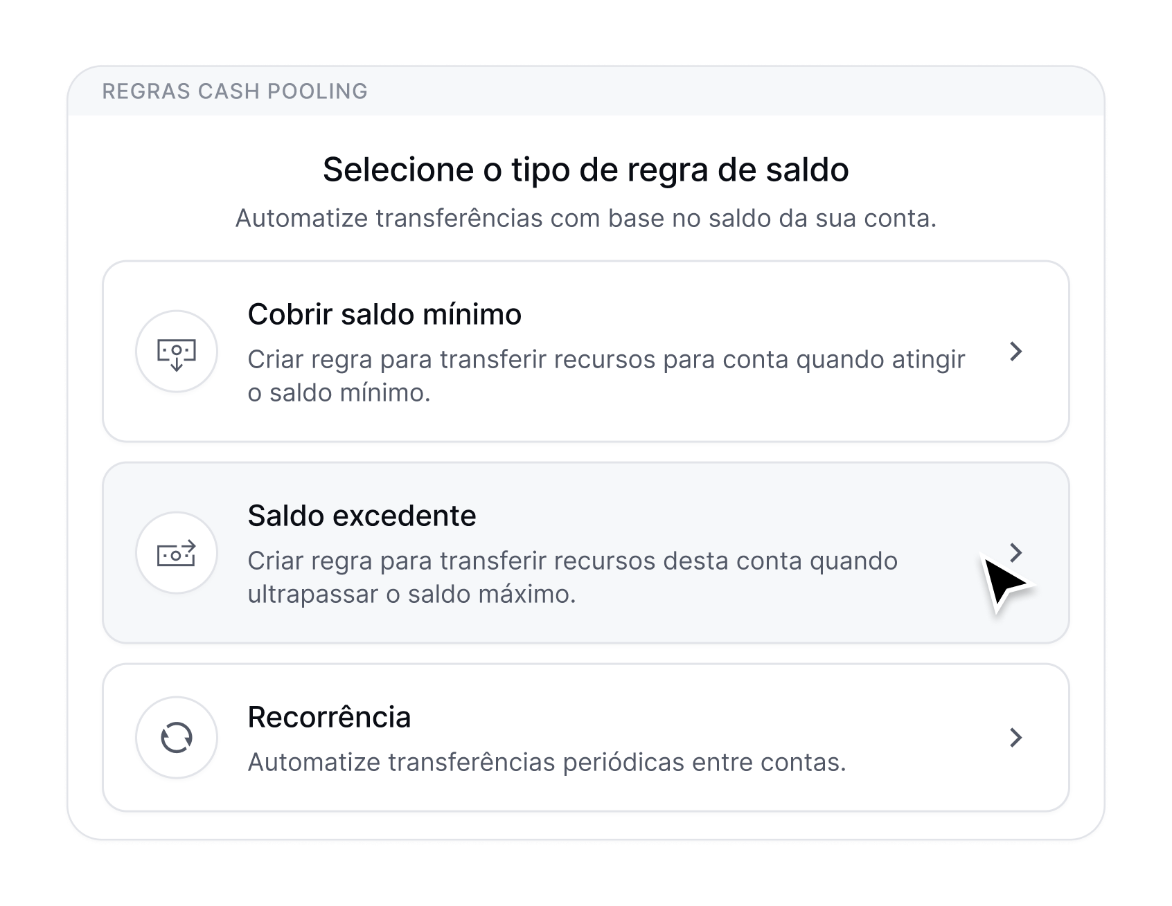 2. Configure regras de movimentação