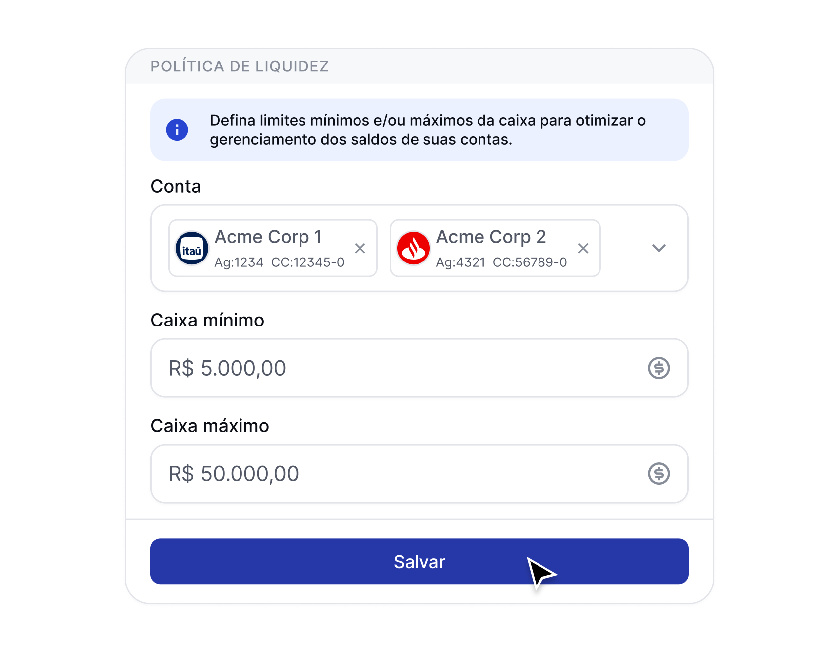 1. Defina suas políticas de liquidez