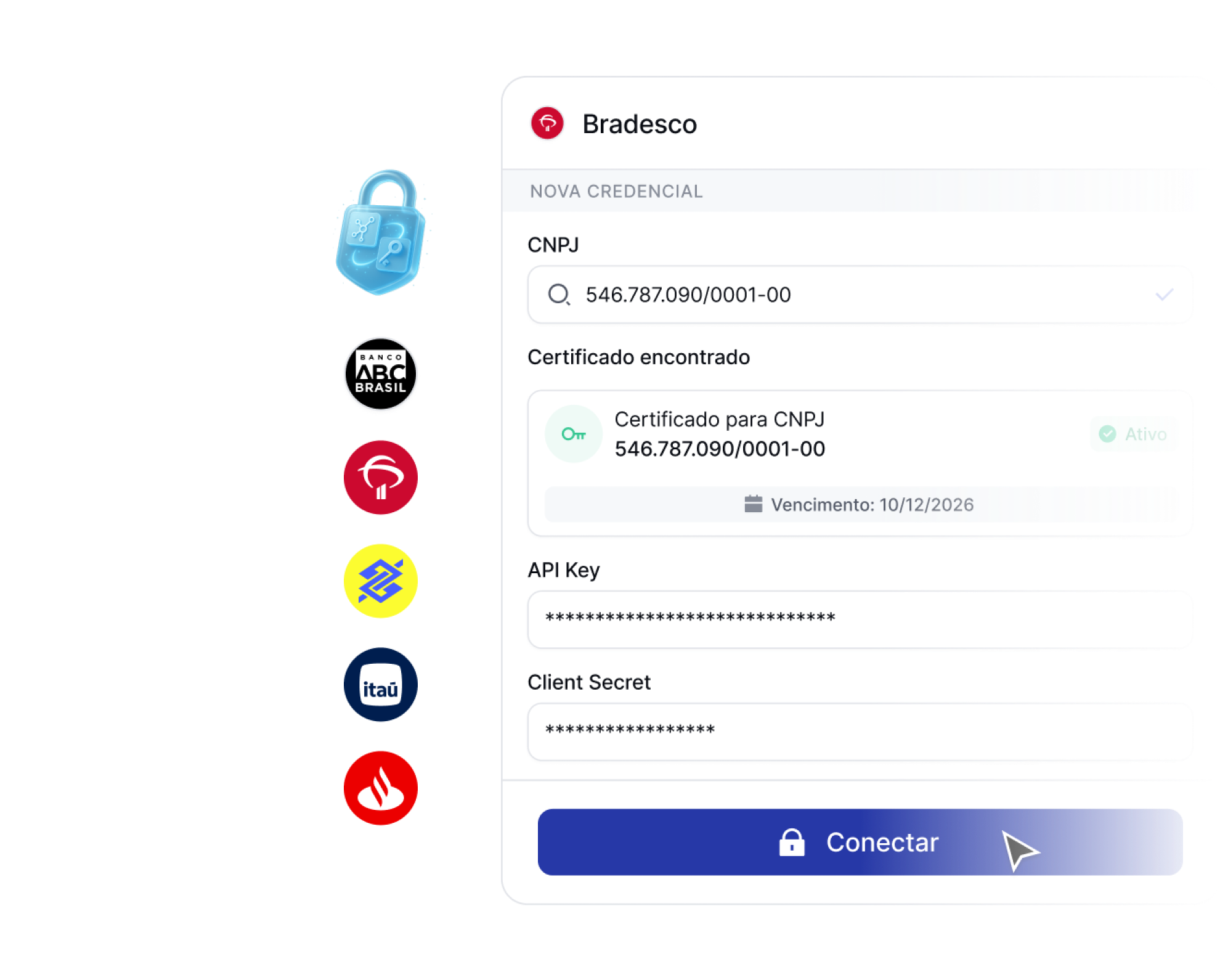 Uma conexão, múltiplos CNPJs e contas.
