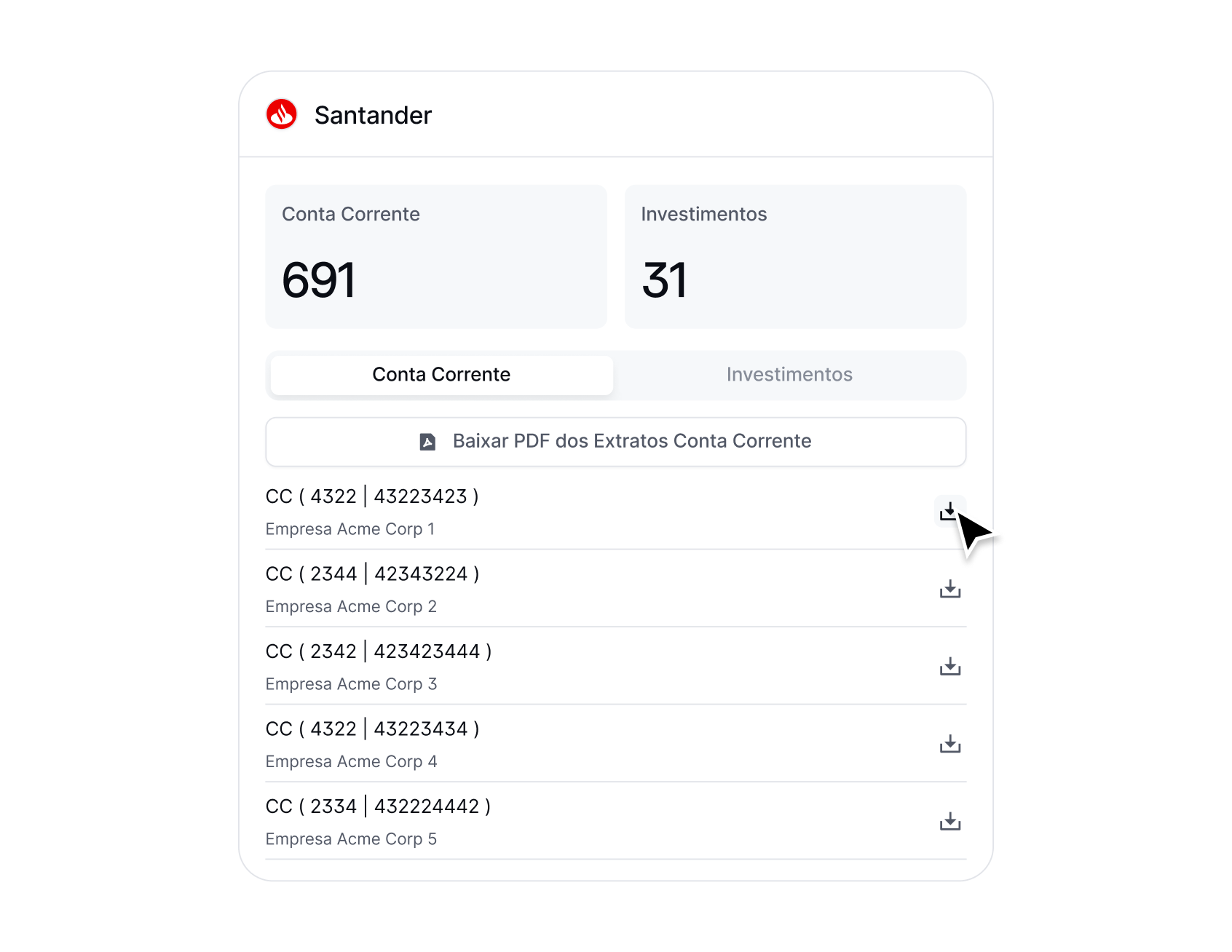 2.  Baixe extratos em escala