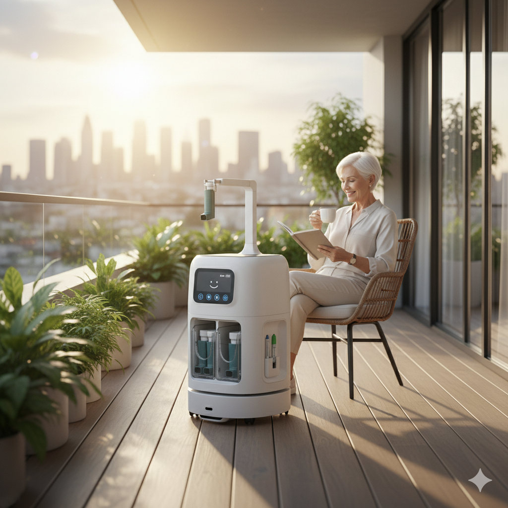 image of a robotic dog assisting a person in a park