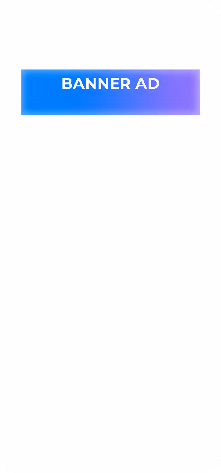 Mobile ad format showing banner ads