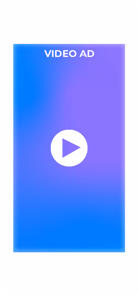 Mobile ad format showing video ads