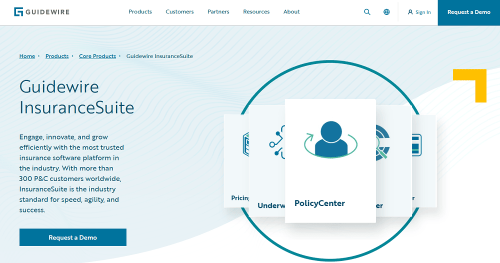 Guidewire homepage: Engage, innovate, grow