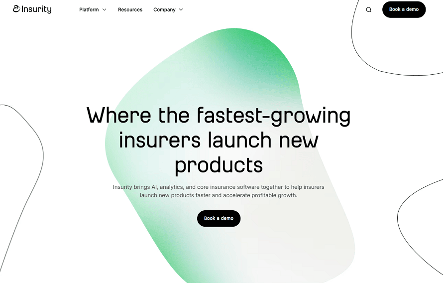 Insurity homepage: Where the fastest-growing insurers launch new products