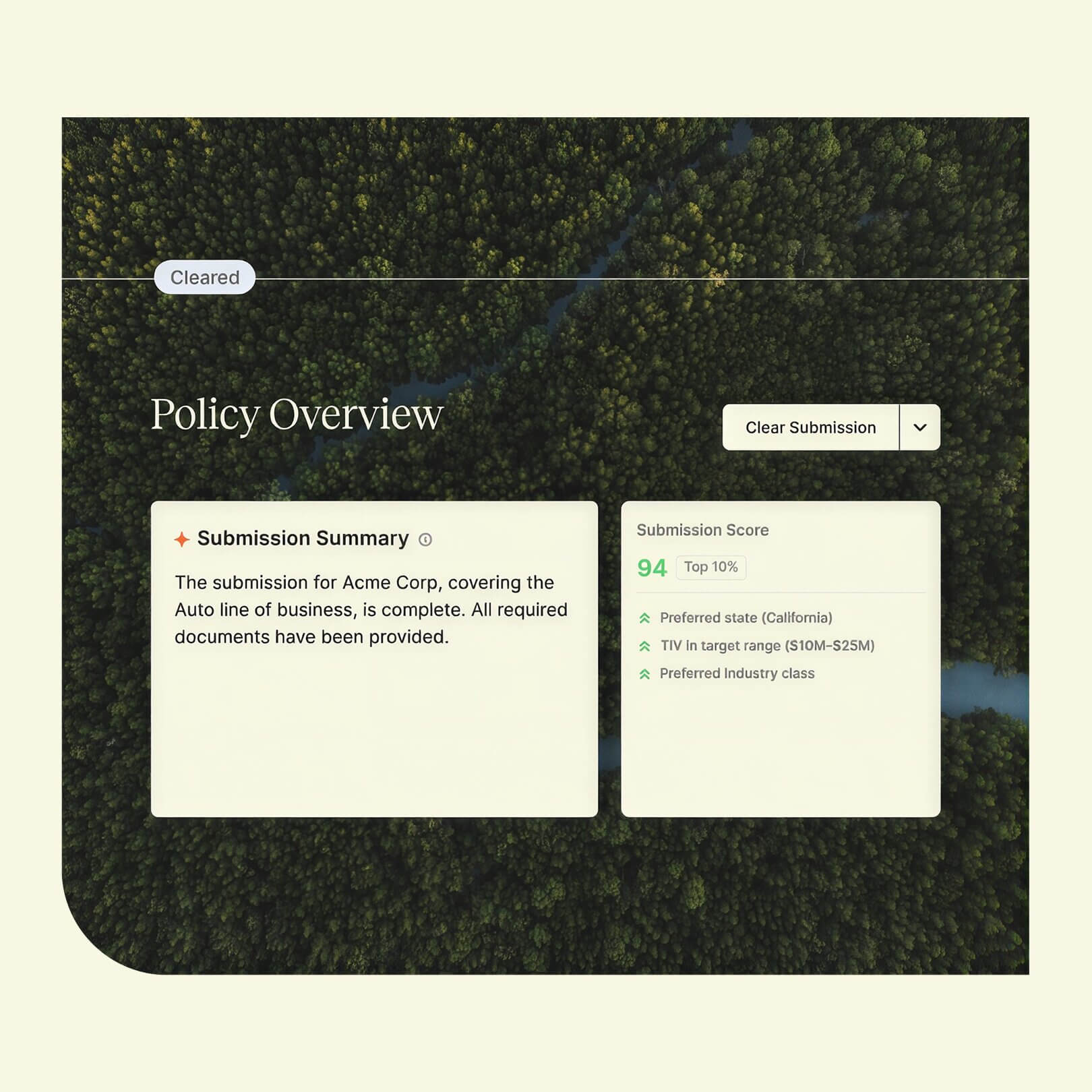 Federato Policy Overview: Submission Summary