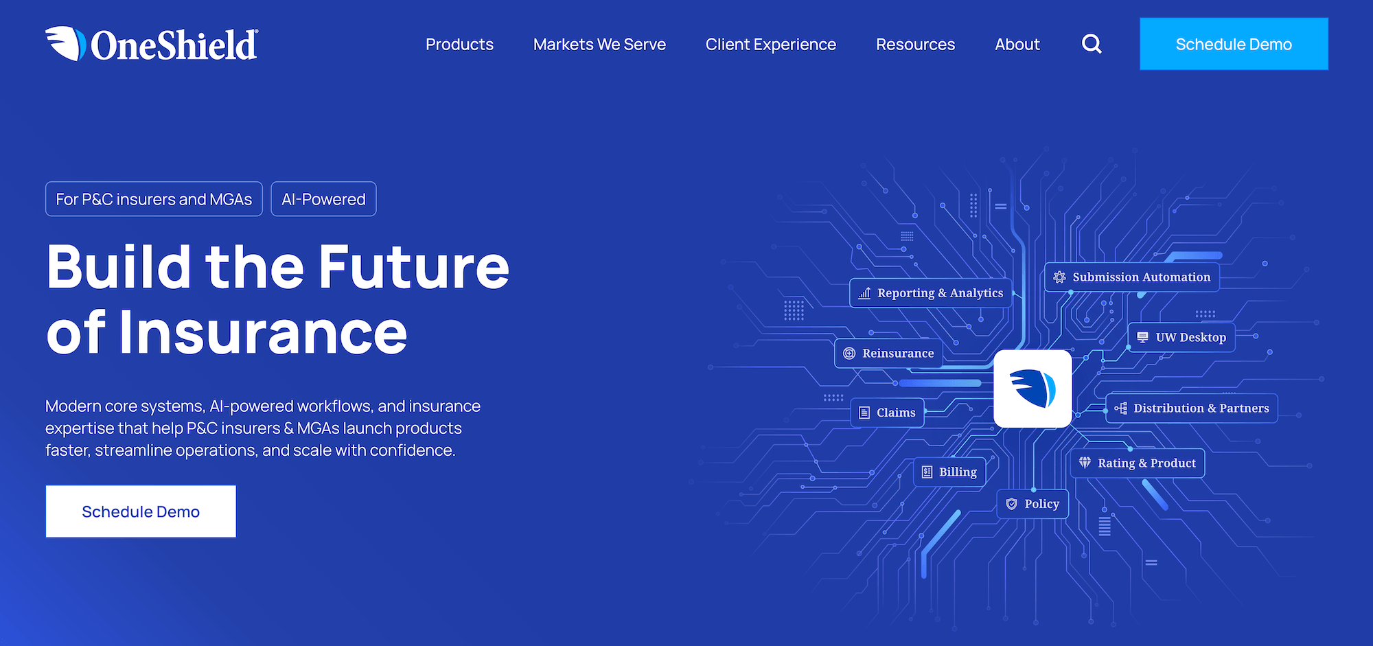 OneShield homepage: Build the Future of Insurance