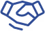 Icon of two hands shaking representing partnership or agreement.