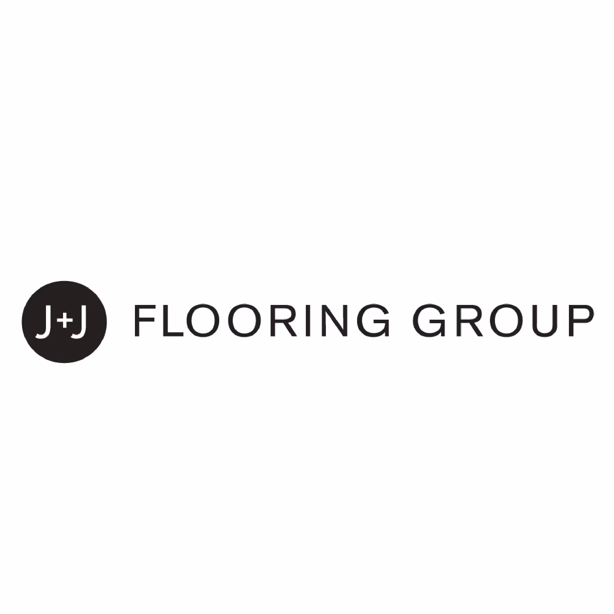 J+J Flooring Group logo with J+J in a black circle to the left of the company name.