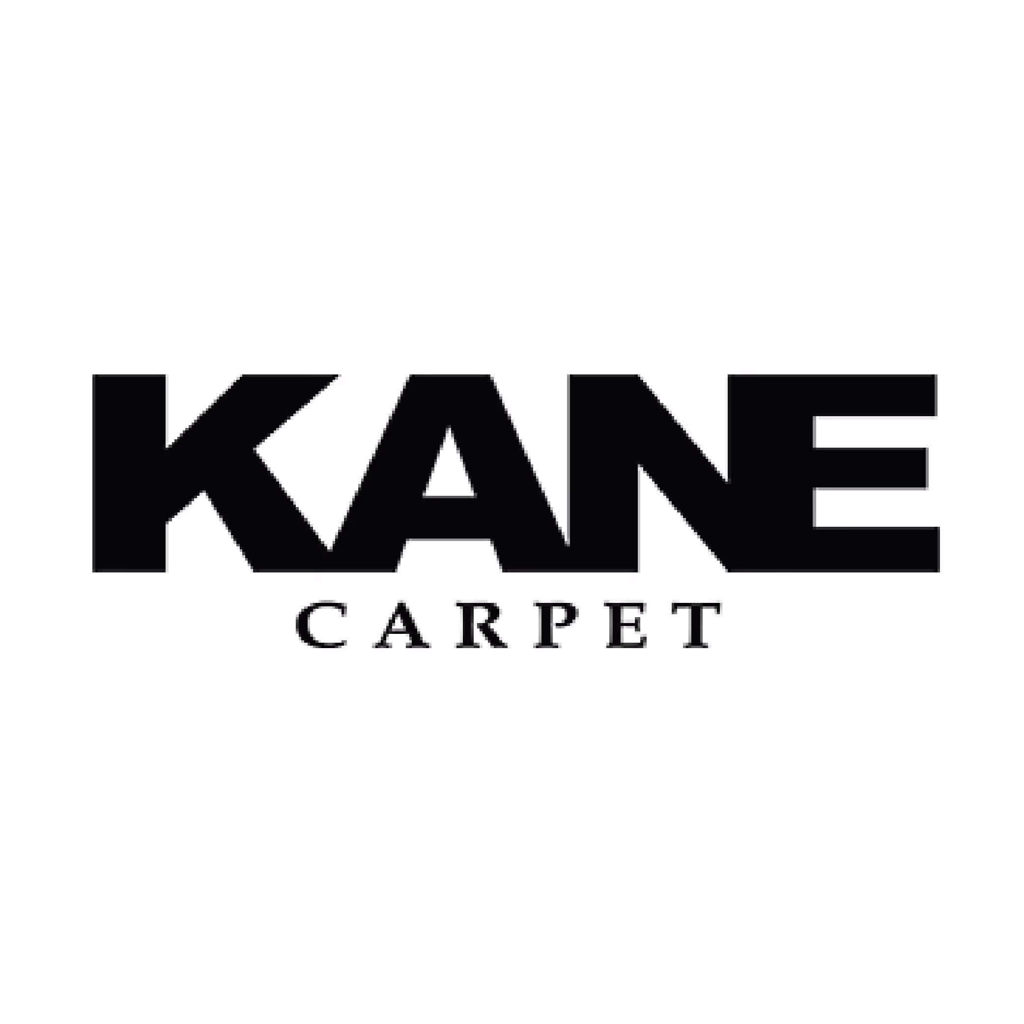 KANE Carpet logo with bold KANE text above smaller CARPET text in black.