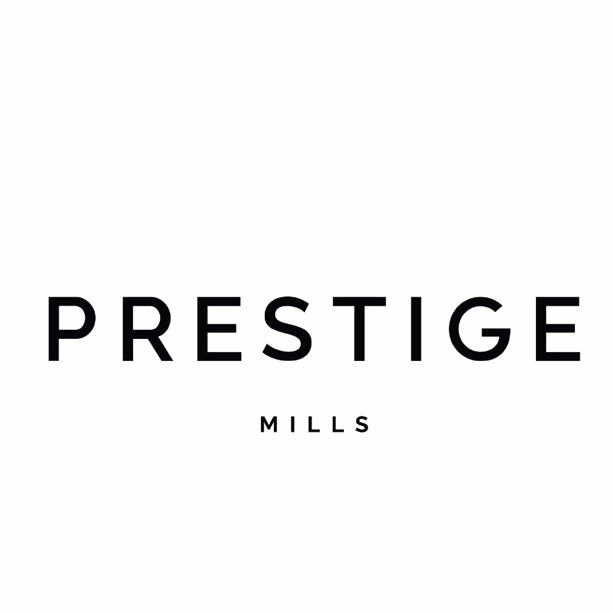 Prestige Mills brand logo with the word PRESTIGE above MILLS in black text on a white background.