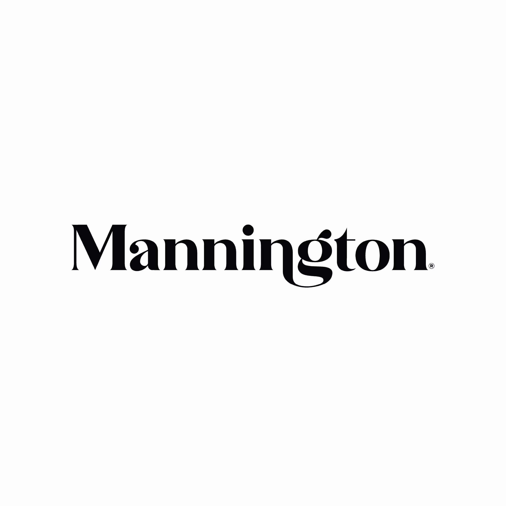 Mannington logo in black serif font on a white background.
