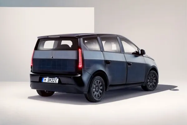 a car parked in a room