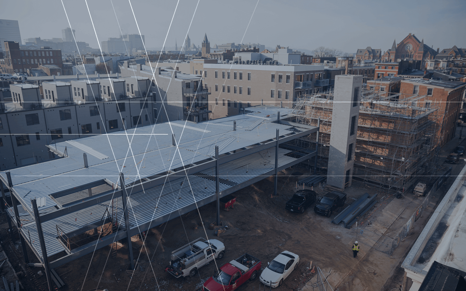 Construction job in Over-the-Rhine in Cincinnati, OH.