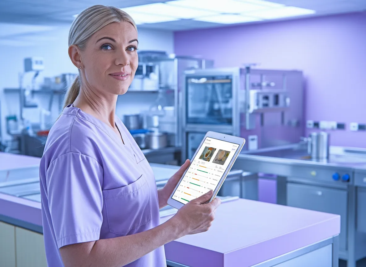 image of ai software in healthcare action at a patient care station