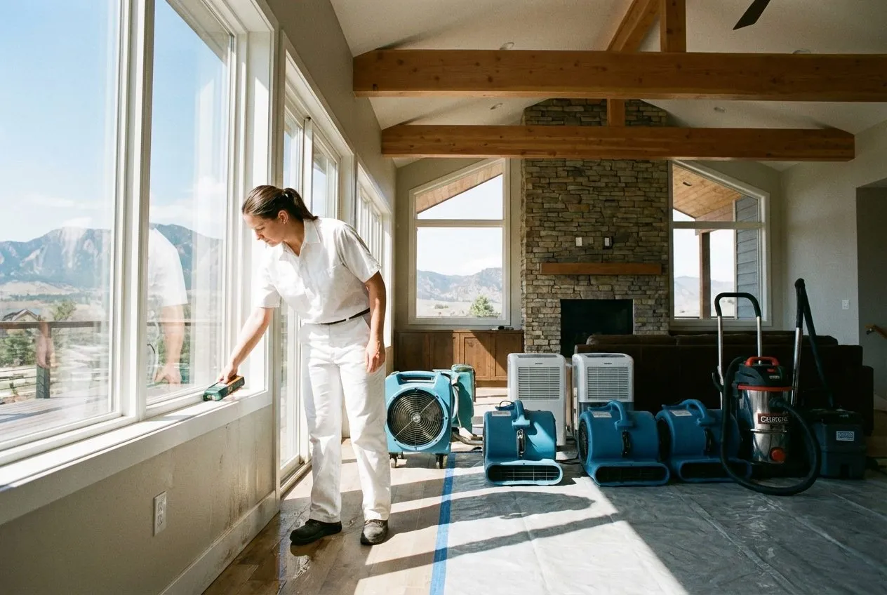 BoneDry restoration team working inside a modern Denver home