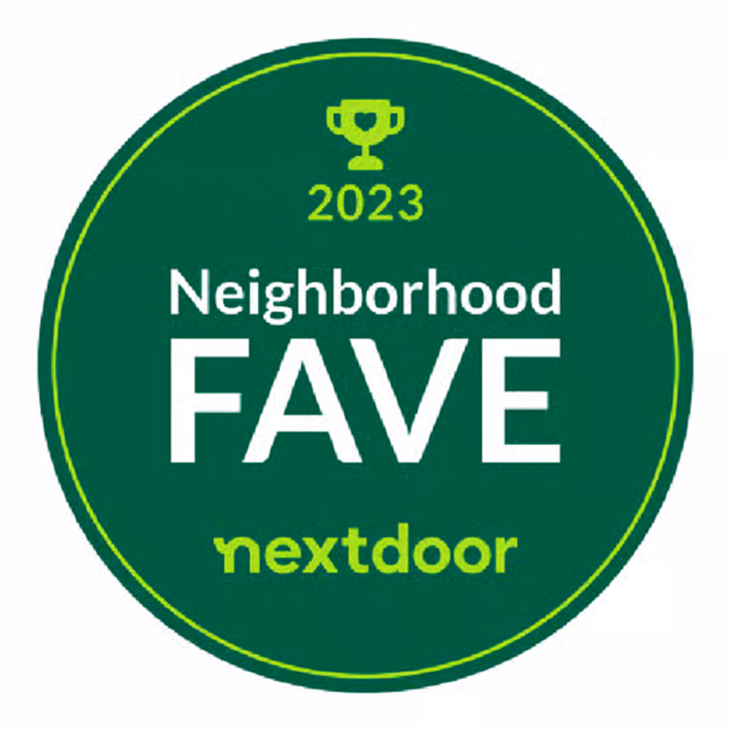 "Neighborhood Fave 2023" Award, from Nextdoor