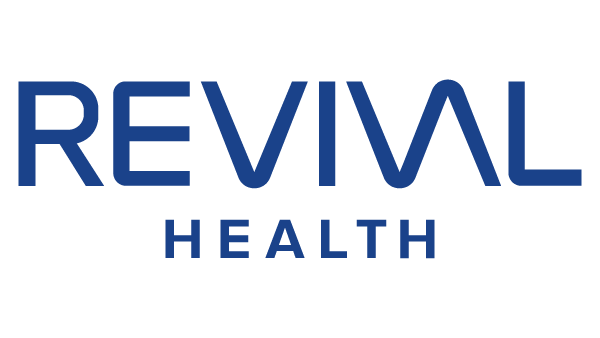 Revival Health company logo with the word REVIVAL in large blue letters and HEALTH below in smaller letters.