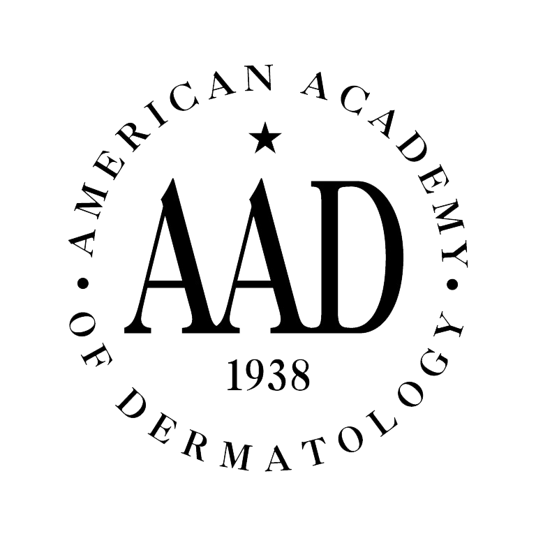 Seal of American Academy of Dermatology with AAD initials and year 1938 inside a circle.
