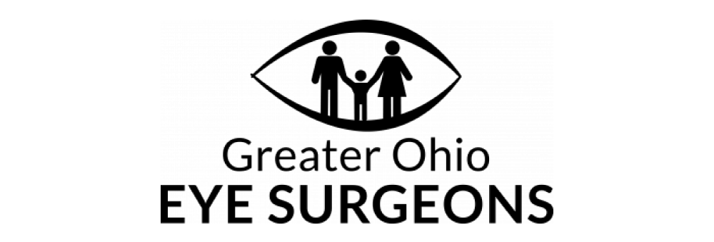 Logo with an eye shape enclosing a family of three figures above the text 'Greater Ohio Eye Surgeons'.