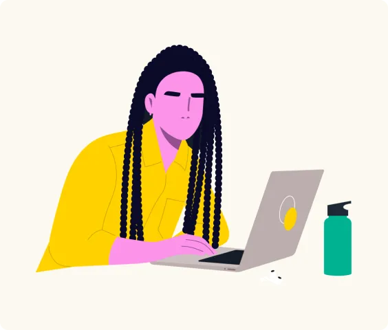 Woman working illustration