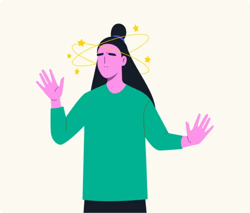 Overthinking woman Illustration