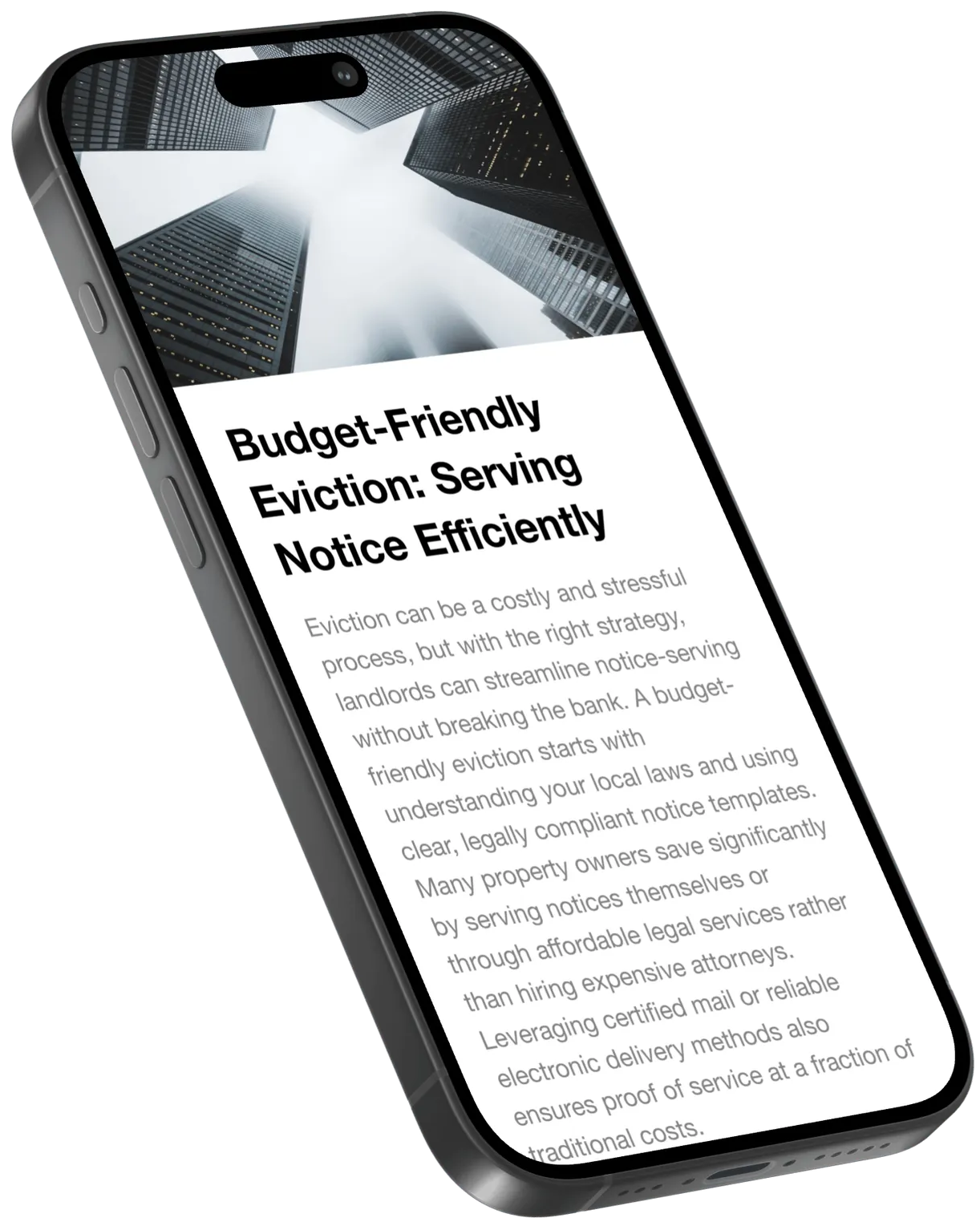 Eviction.Law product preview on phone