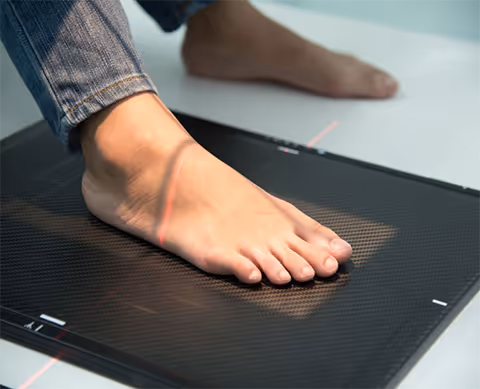 Person undergoing in-house x-rays of foot and ankle in Los Angeles.