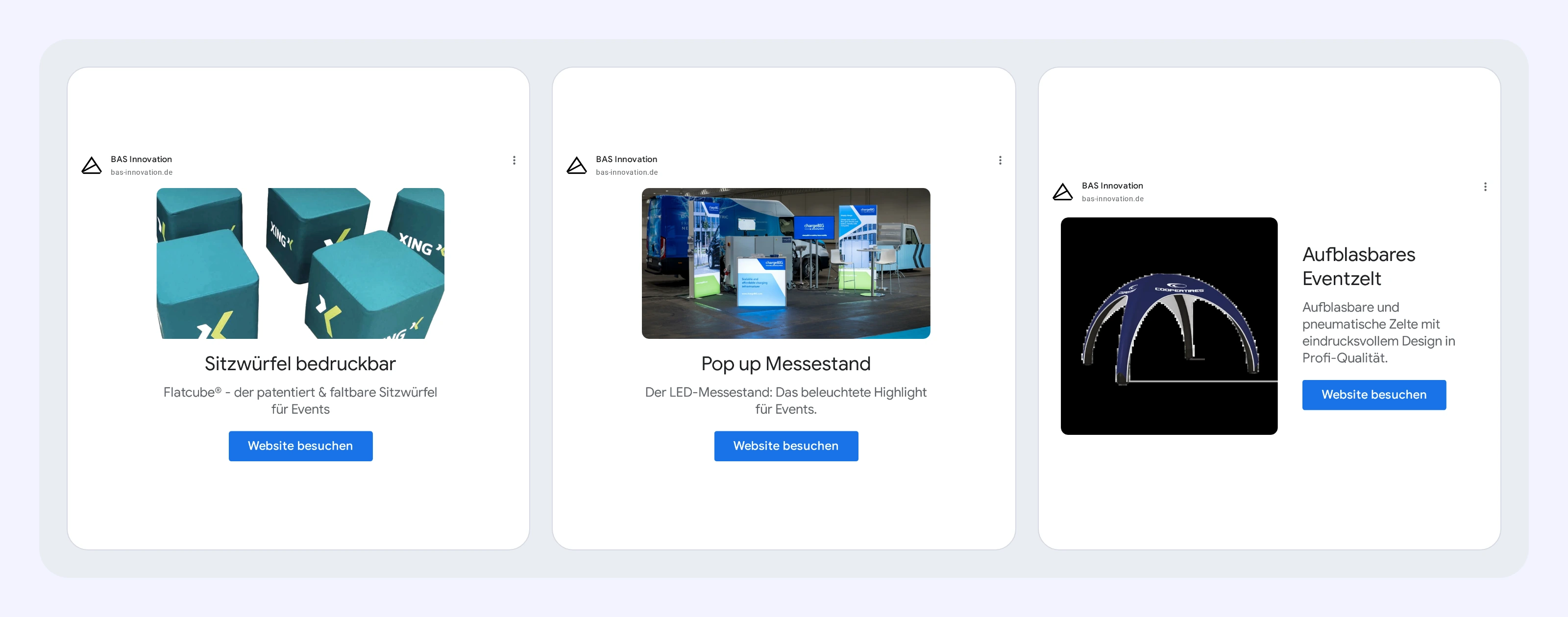 Google Ads Beispiele von BAS Innovation