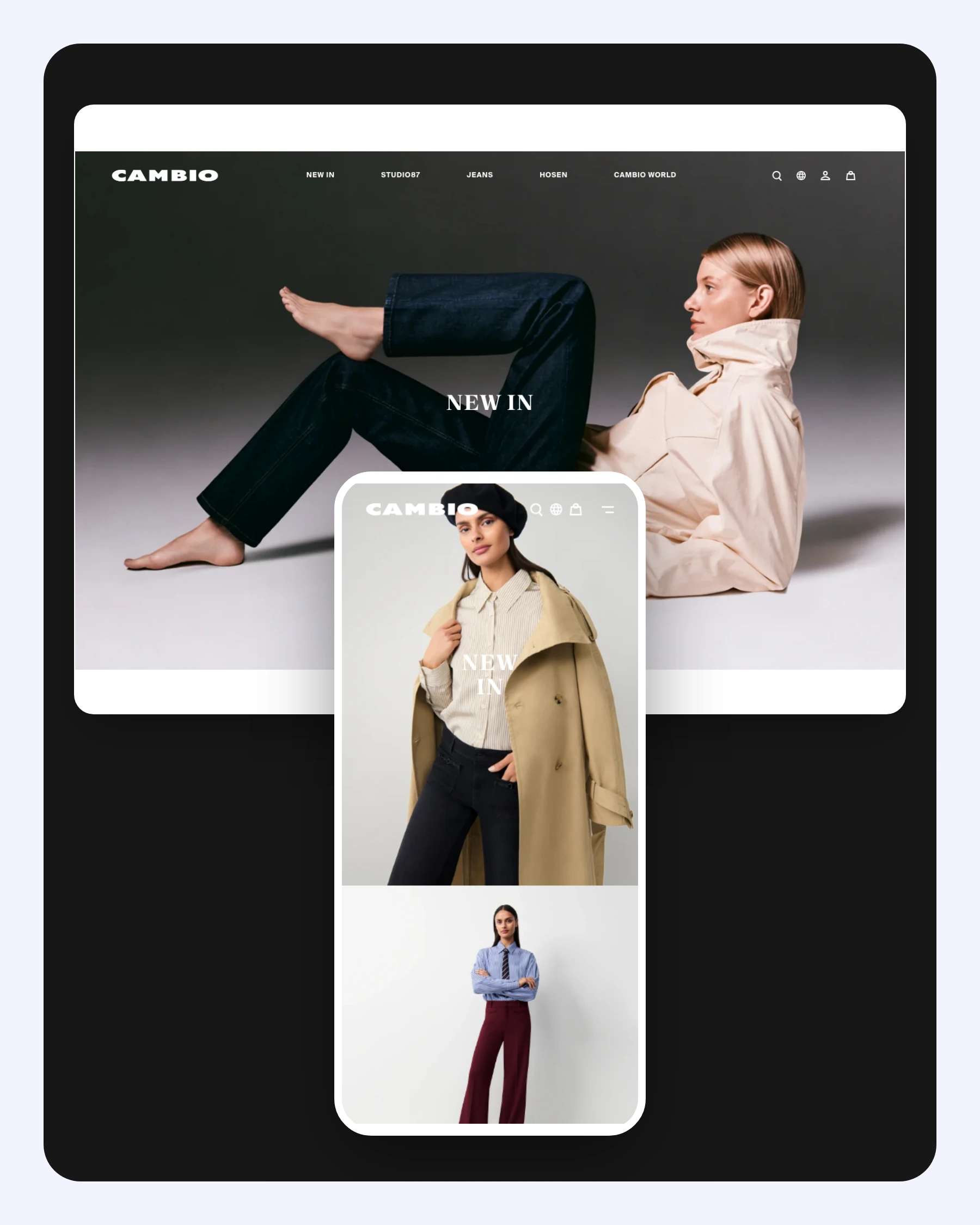 Landing page and ad with consistent message match on desktop and mobile