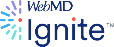 WebMD Ignite logo with colorful radiating lines and blue text.