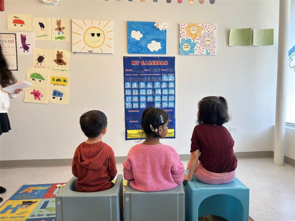Children during circle time at our School Readiness Therapeutic Program