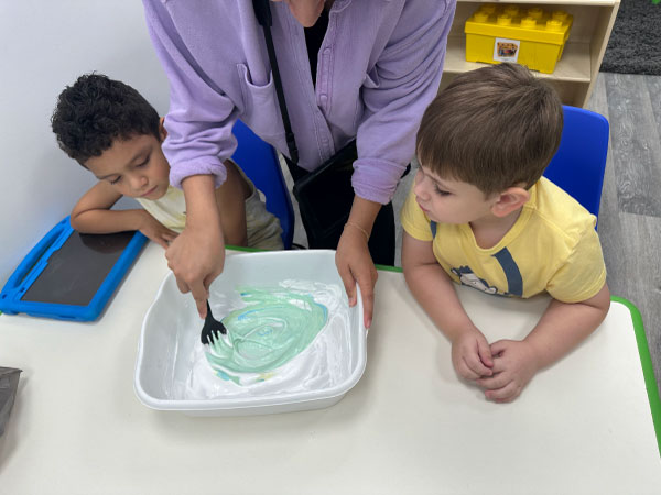 Children working on an art program as part of our School Readiness Program