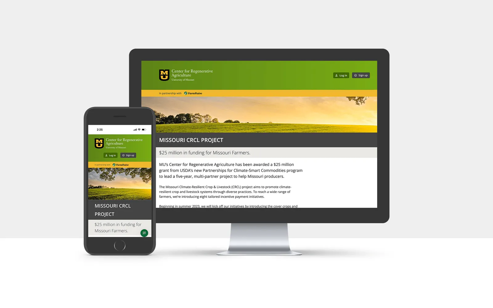 Mizzou mocks on desktop and mobile