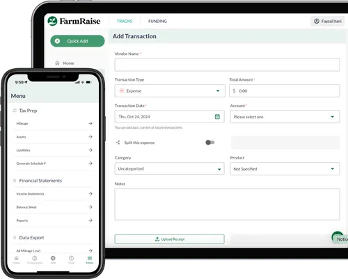 FarmRaise Farm Accounting Software on desktop and mobile