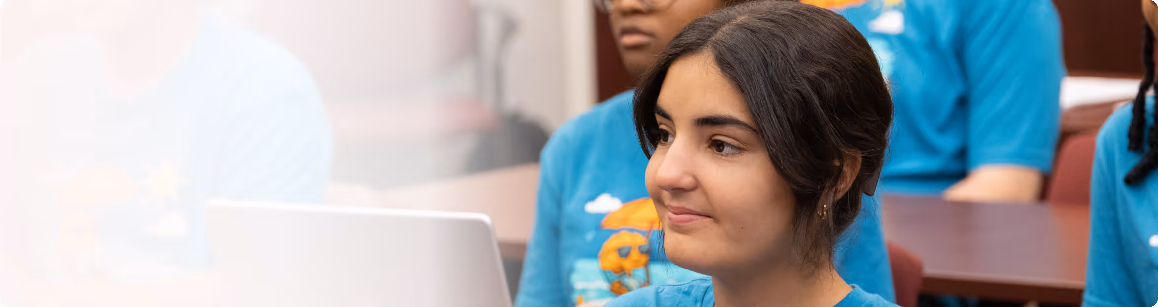 Student focused on learning during hands-on neuroscience education program