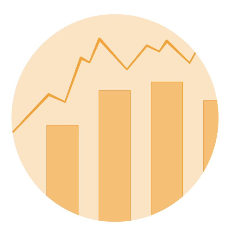 Icon of bar chart and line graph
