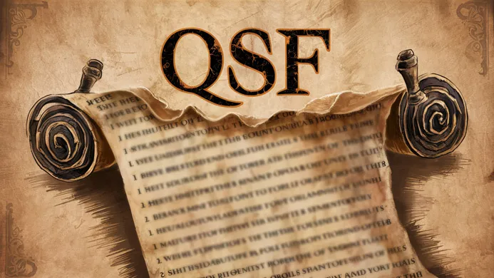 scroll with blurred listicle breing unraveled under QSF