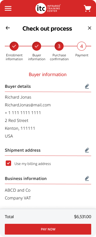 Guest checkout design frame: step 3