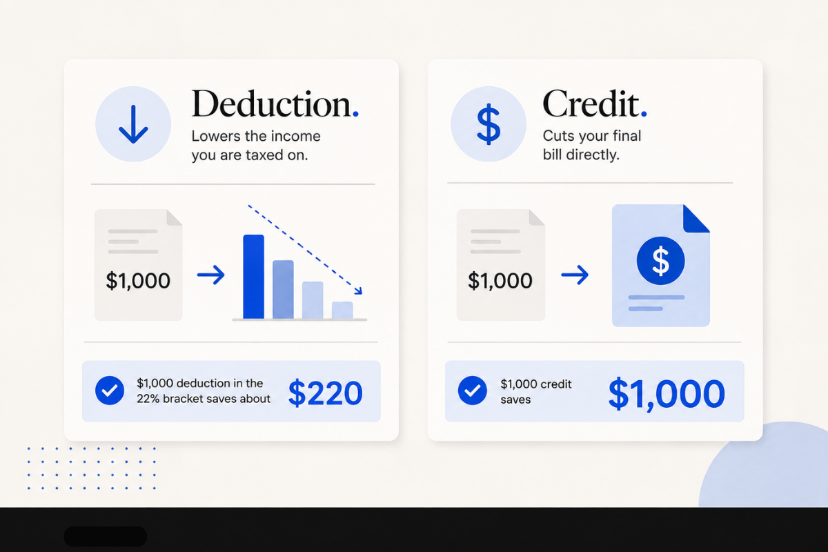 tax deductions vs tax credits