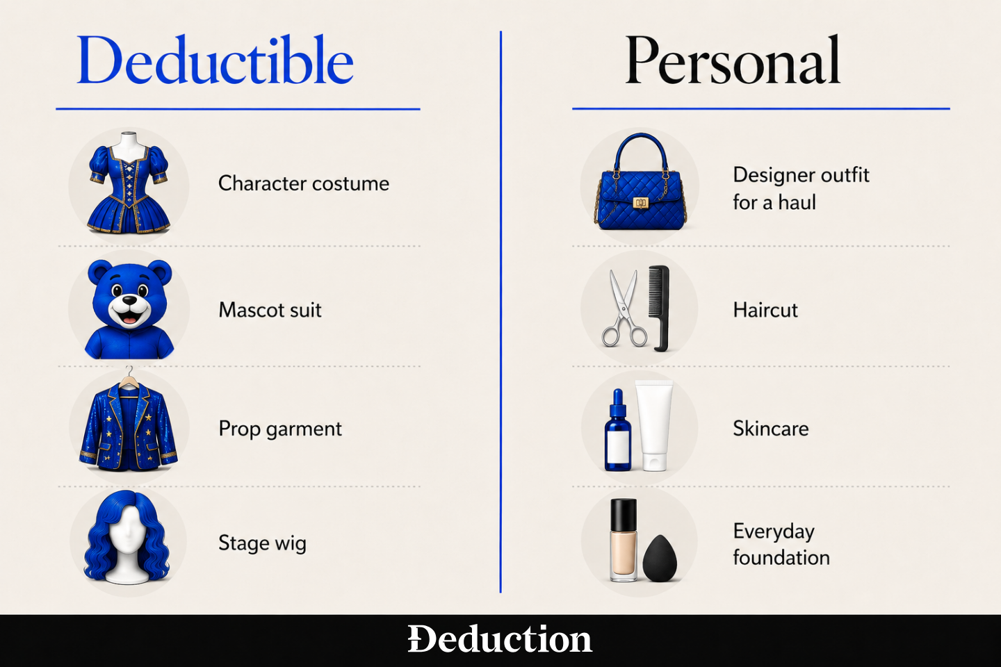 tax deductions for content creators deductible vs personal items