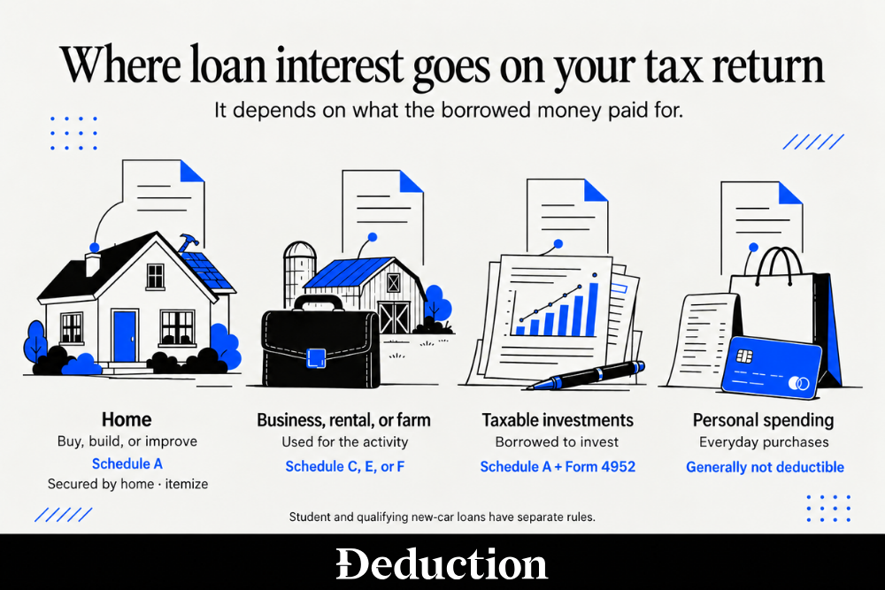 loan interest deductinos tax return assignments
