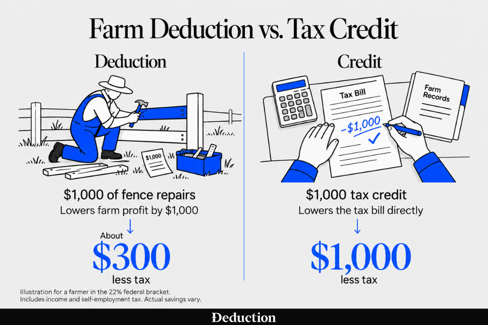 farm tax credit vs farm tax deduction
