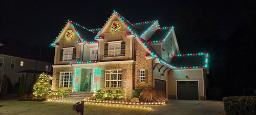 House with Christmas light