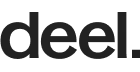 Deel company logo in black text with a small trademark symbol