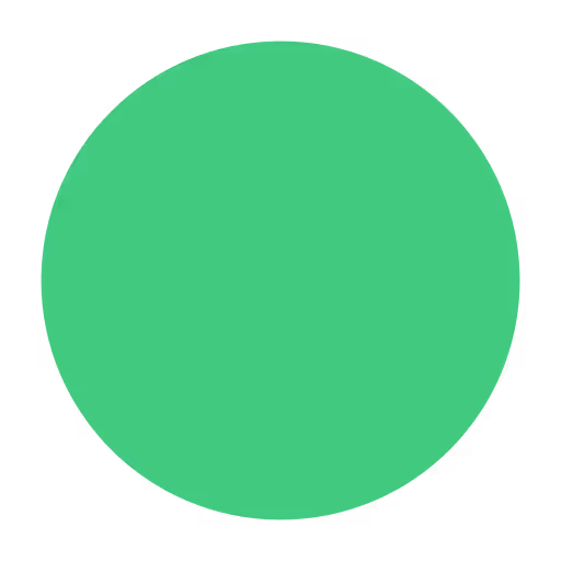 Solid green circle on a transparent background.