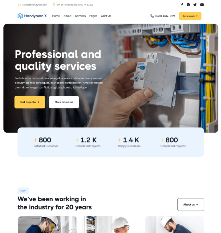 Handyman X - Home V3 - Handyman Webflow Template