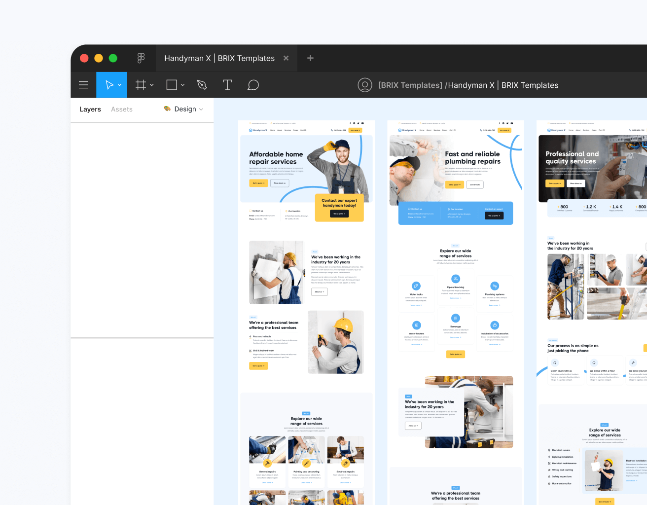 Handyman X - Figma File Included - Handyman Webflow Template