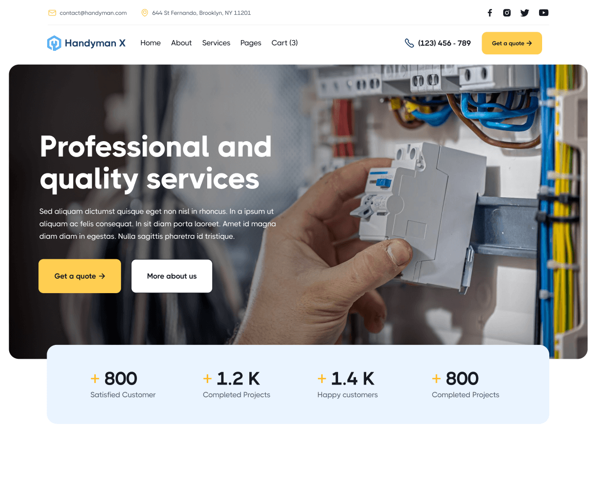 Handyman X - Home V3 Page - Handyman Webflow Template